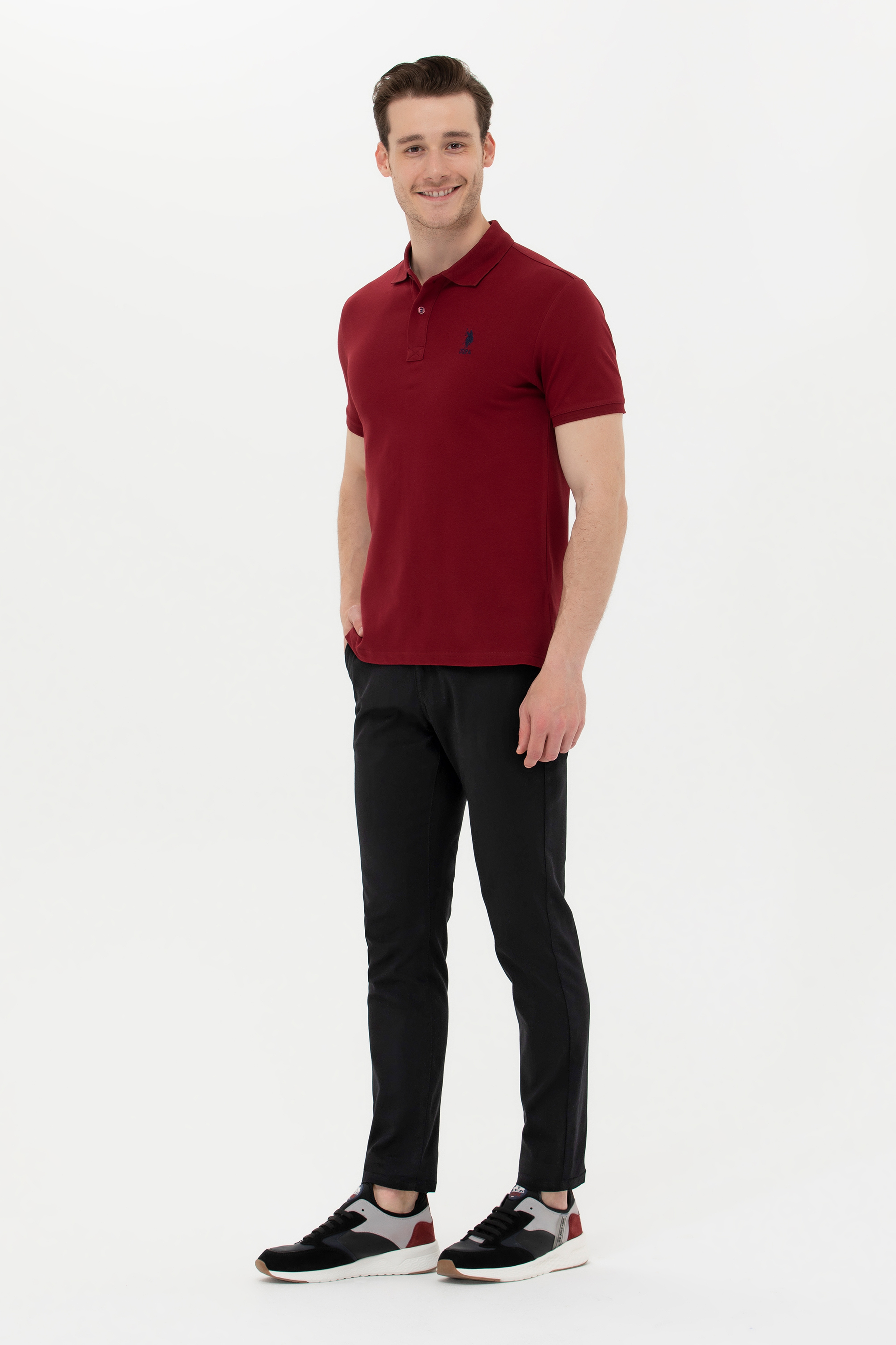 Erkek Slim Fit Siyah Kanvas Pantolon