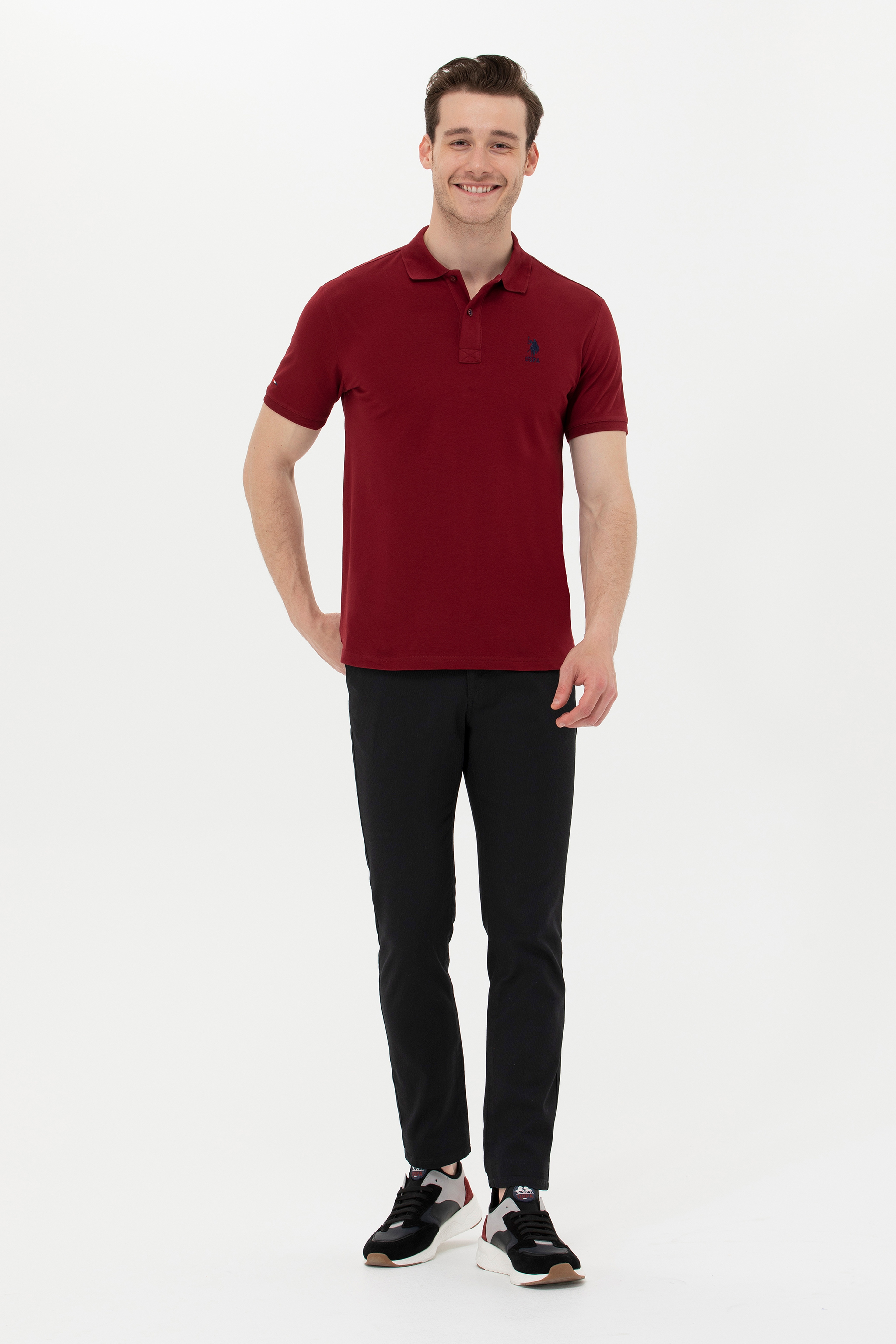 Erkek Slim Fit Siyah Kanvas Pantolon - Image 1