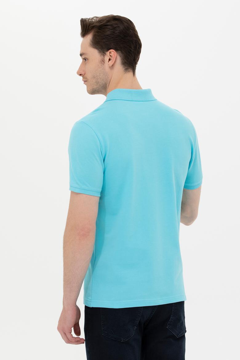 Erkek Turkuaz Basic Polo Yaka Tişört - 50249149272
