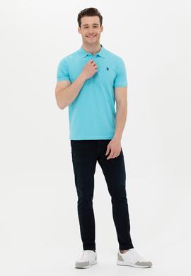 Erkek Turkuaz Basic Polo Yaka Tişört - 50249149272
