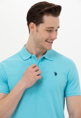 Erkek Turkuaz Basic Polo Yaka Tişört - 50249149272