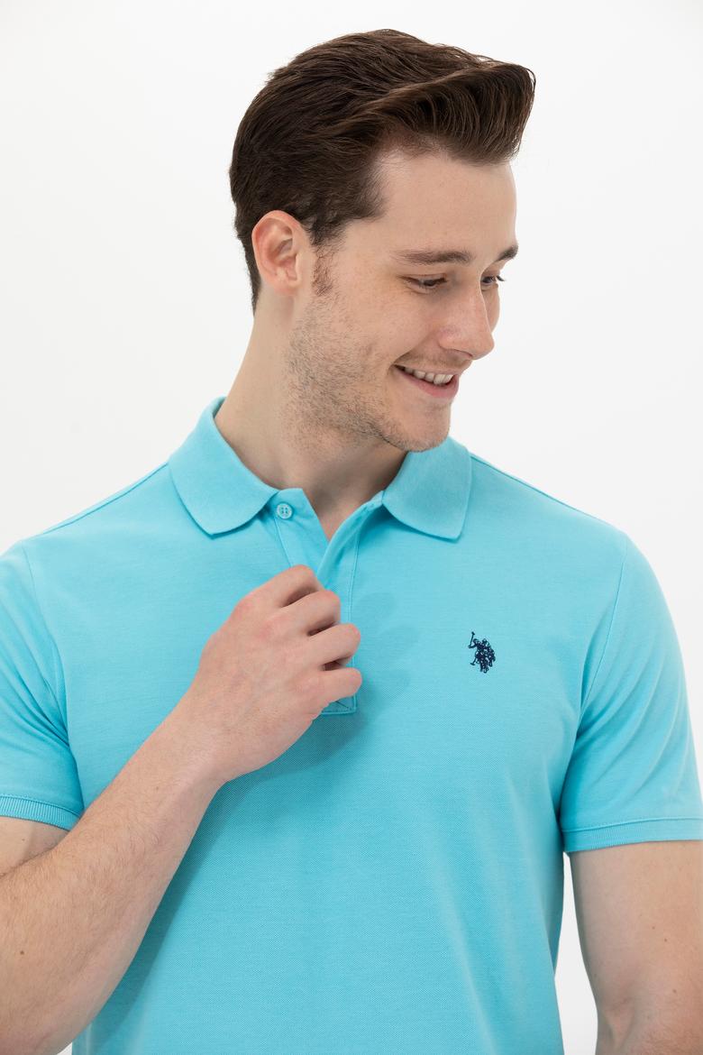 Erkek Turkuaz Basic Polo Yaka Tişört - 50249149272
