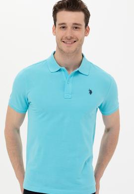 Erkek Turkuaz Basic Polo Yaka Tişört - 50249149272