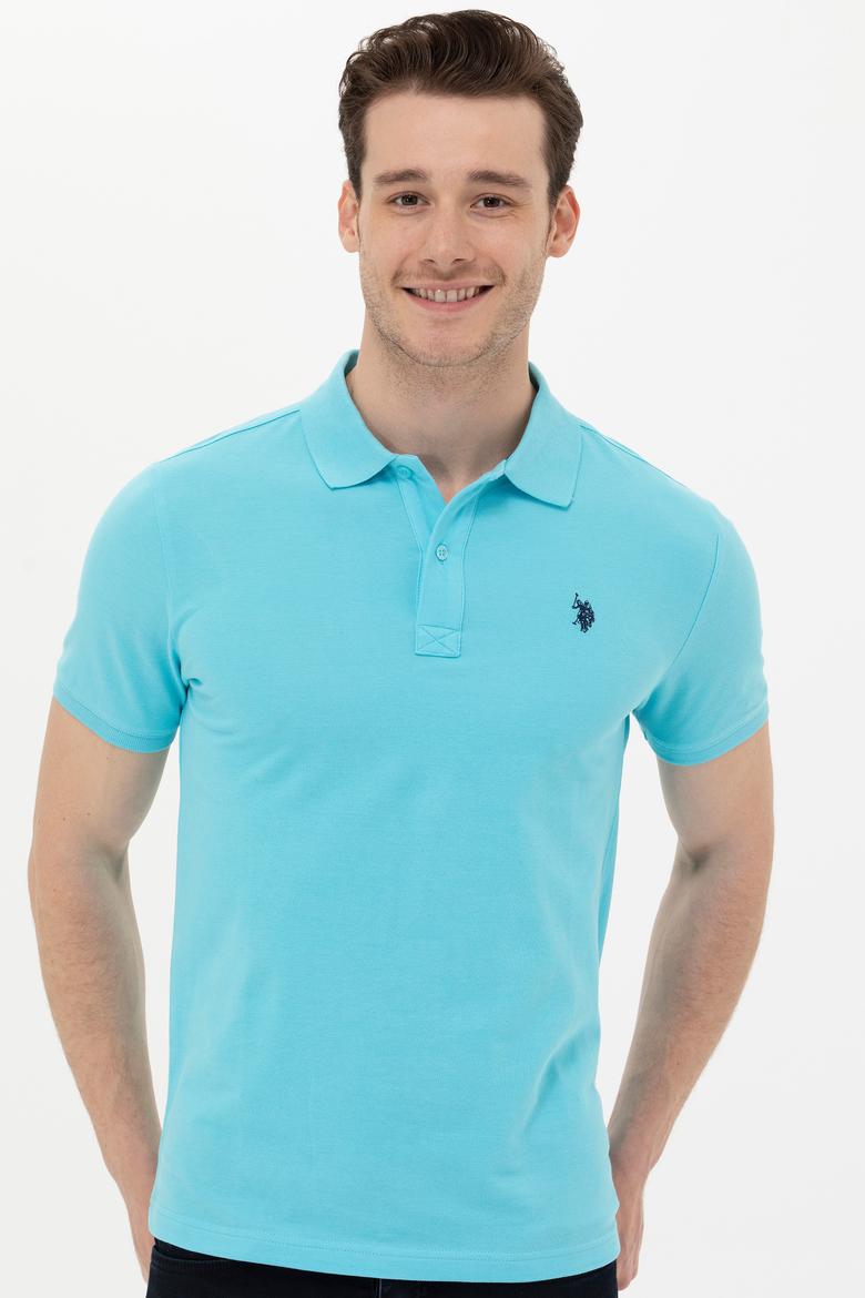 Erkek Turkuaz Basic Polo Yaka Tişört - 50249149272