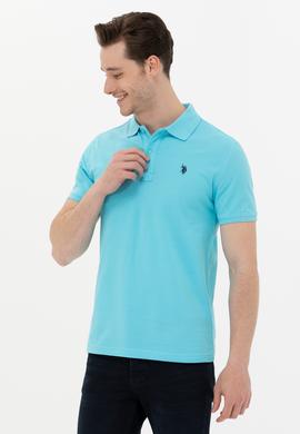 Erkek Turkuaz Basic Polo Yaka Tişört - 50249149272