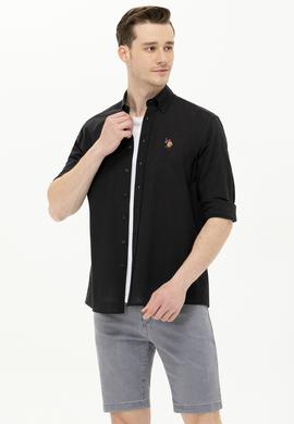 Erkek Siyah Uzun Kollu Basic Gömlek - 50262872105