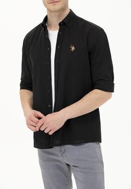 Erkek Siyah Uzun Kollu Basic Gömlek - 50262872105