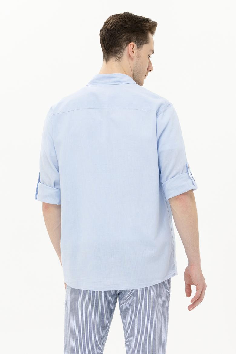 Erkek Açık Mavi Uzun Kollu Basic Gömlek - 50262880010