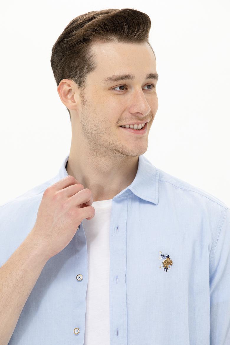 Erkek Açık Mavi Uzun Kollu Basic Gömlek - 50262880010