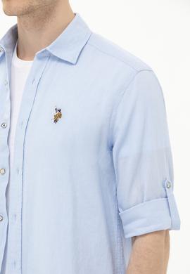 Erkek Açık Mavi Uzun Kollu Basic Gömlek - 50262880010