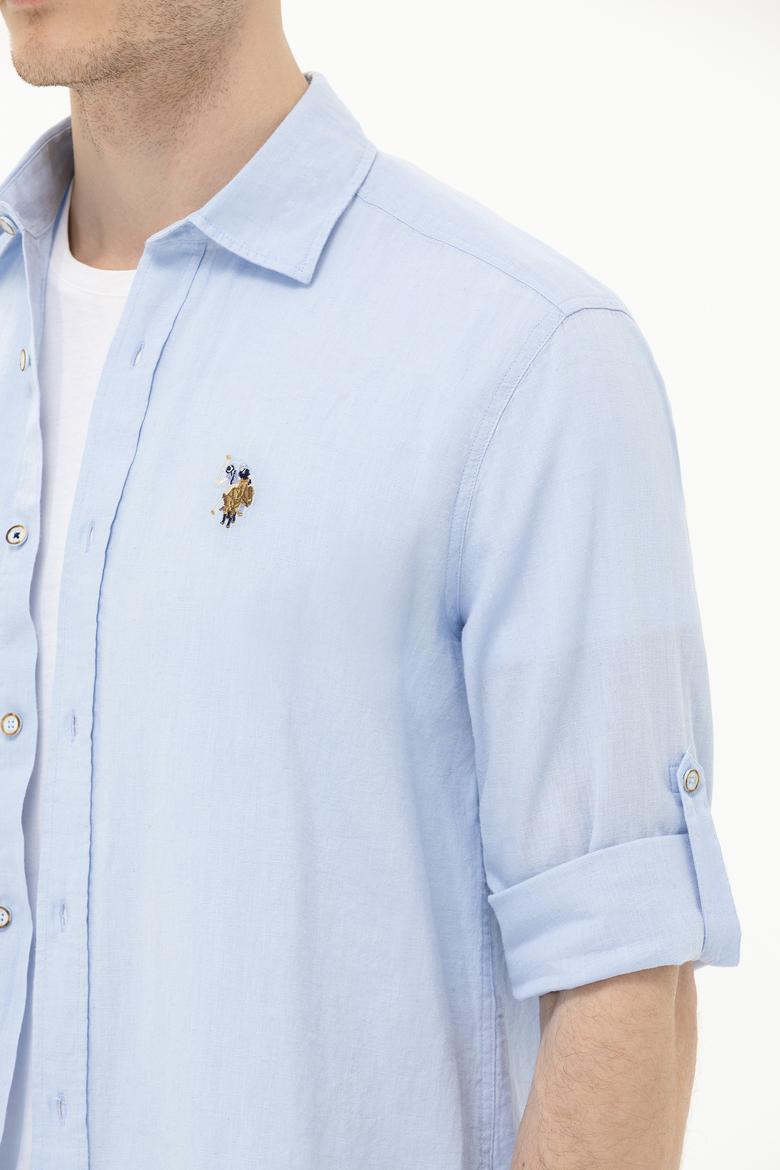 Erkek Açık Mavi Uzun Kollu Basic Gömlek - 50262880010