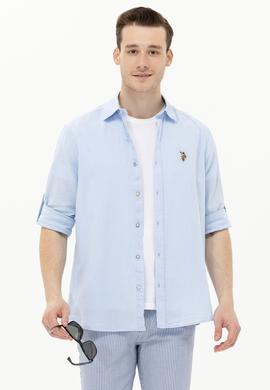 Erkek Açık Mavi Uzun Kollu Basic Gömlek - 50262880010