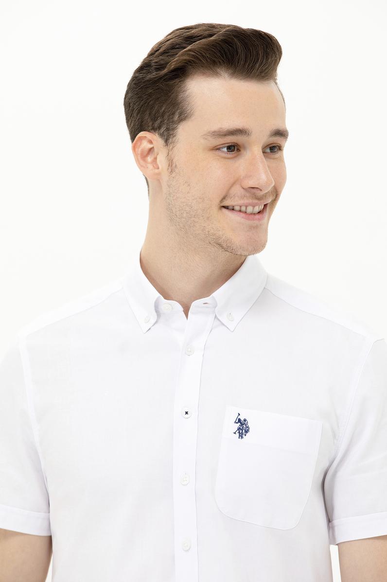 Erkek Beyaz Kısa Kollu Gömlek
