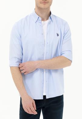 Erkek Açık Mavi Uzun Kollu Basic Gömlek - 50263049007