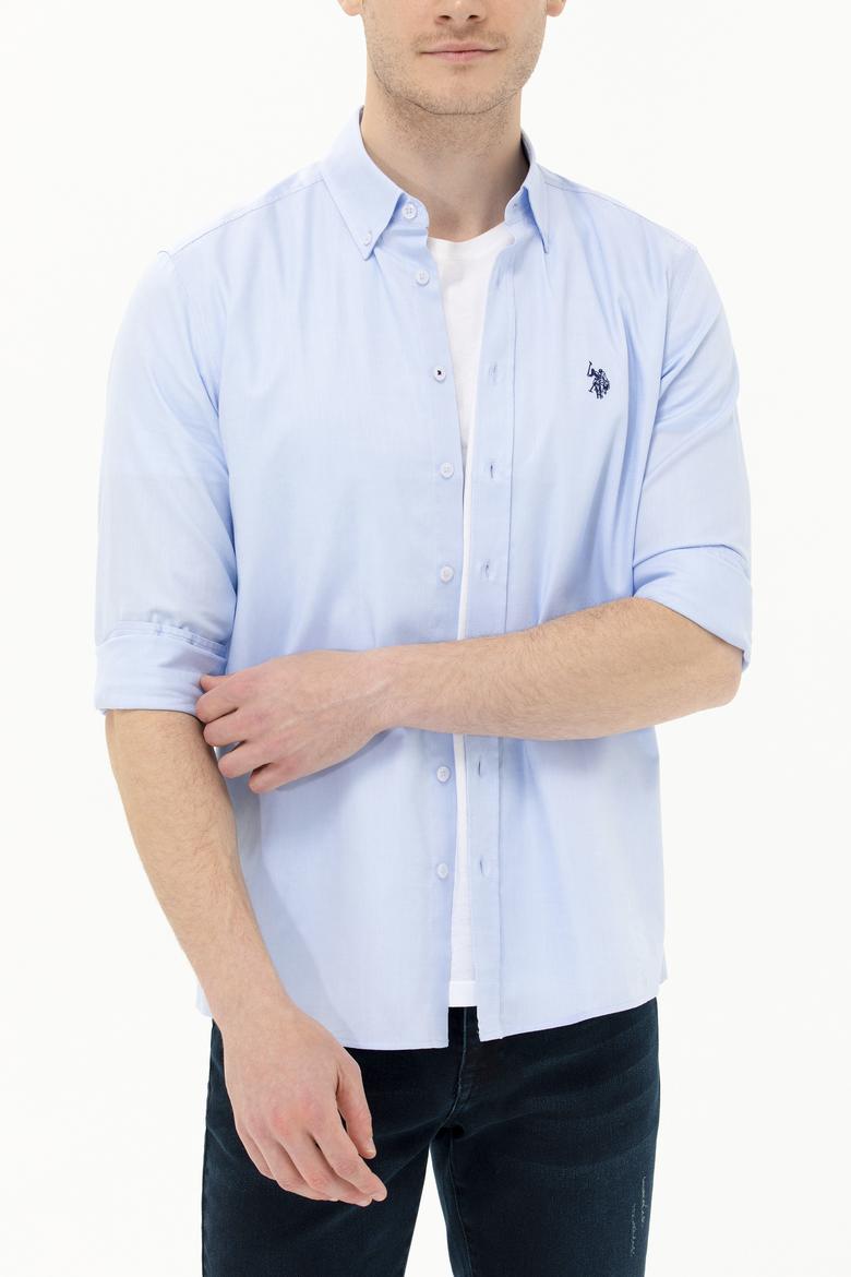 Erkek Açık Mavi Uzun Kollu Basic Gömlek - 50263049007
