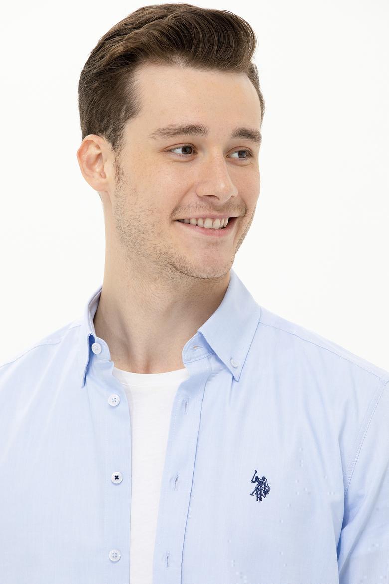 Erkek Açık Mavi Uzun Kollu Basic Gömlek - 50263049007