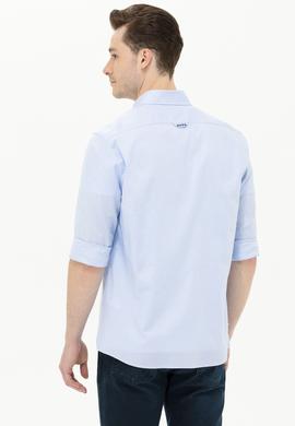 Erkek Açık Mavi Uzun Kollu Basic Gömlek - 50263049007