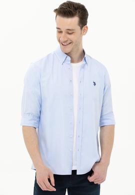 Erkek Açık Mavi Uzun Kollu Basic Gömlek - 50263049007