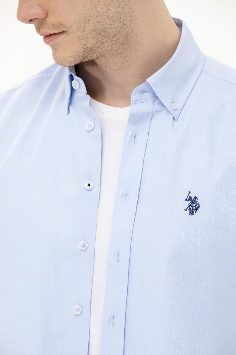 Erkek Açık Mavi Uzun Kollu Basic Gömlek - 50263049007