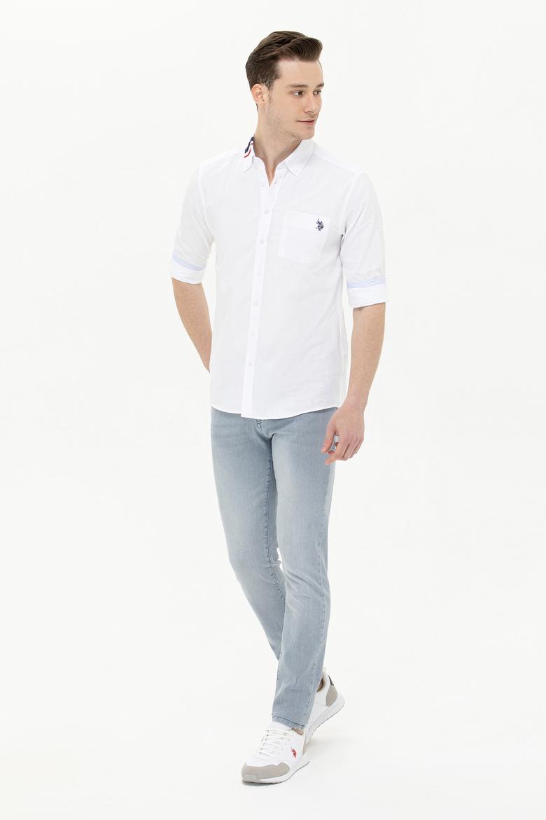 Erkek Beyaz Uzun Kollu Gömlek - 50263824026