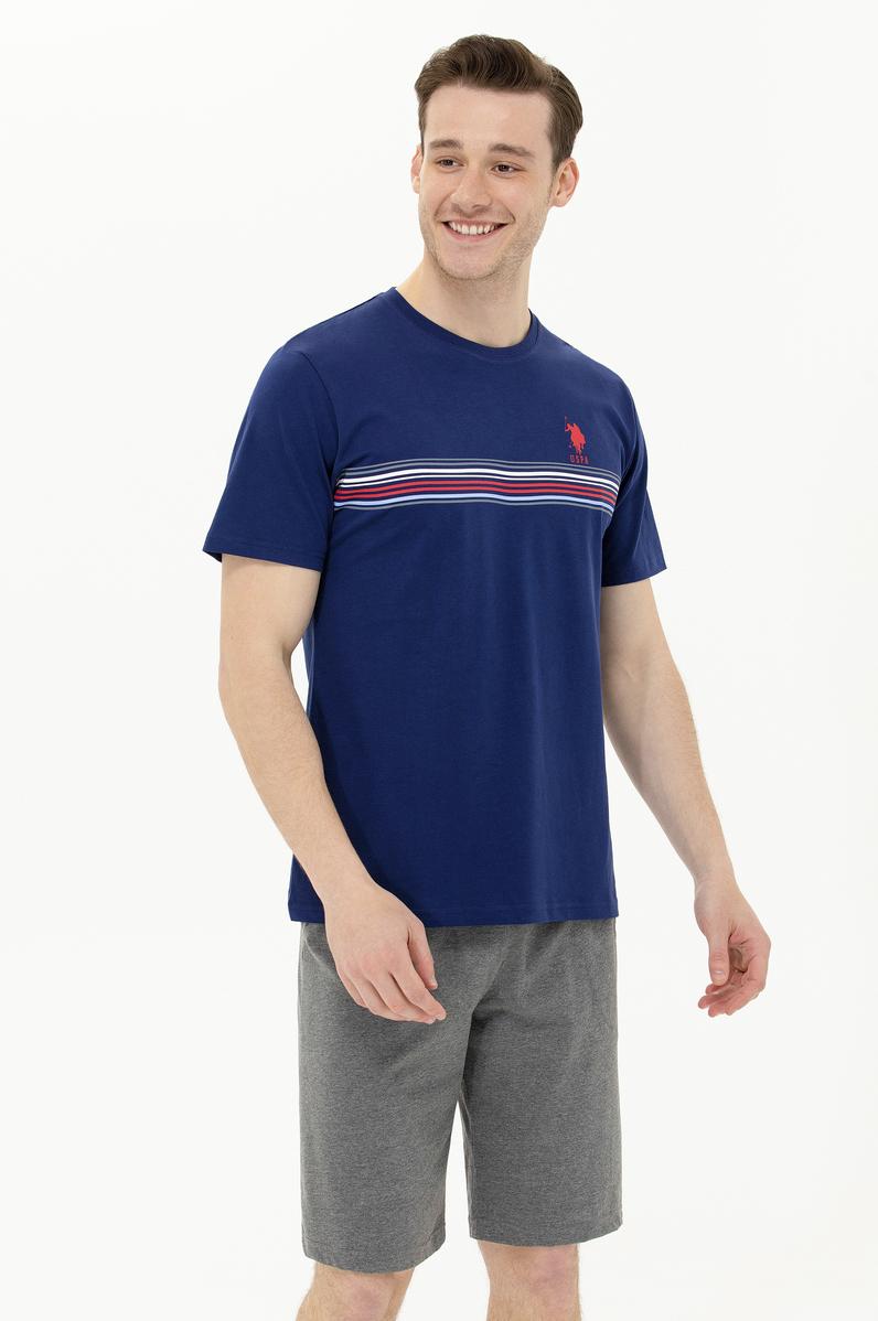 Erkek Açık Lacivert Pijama Takımı