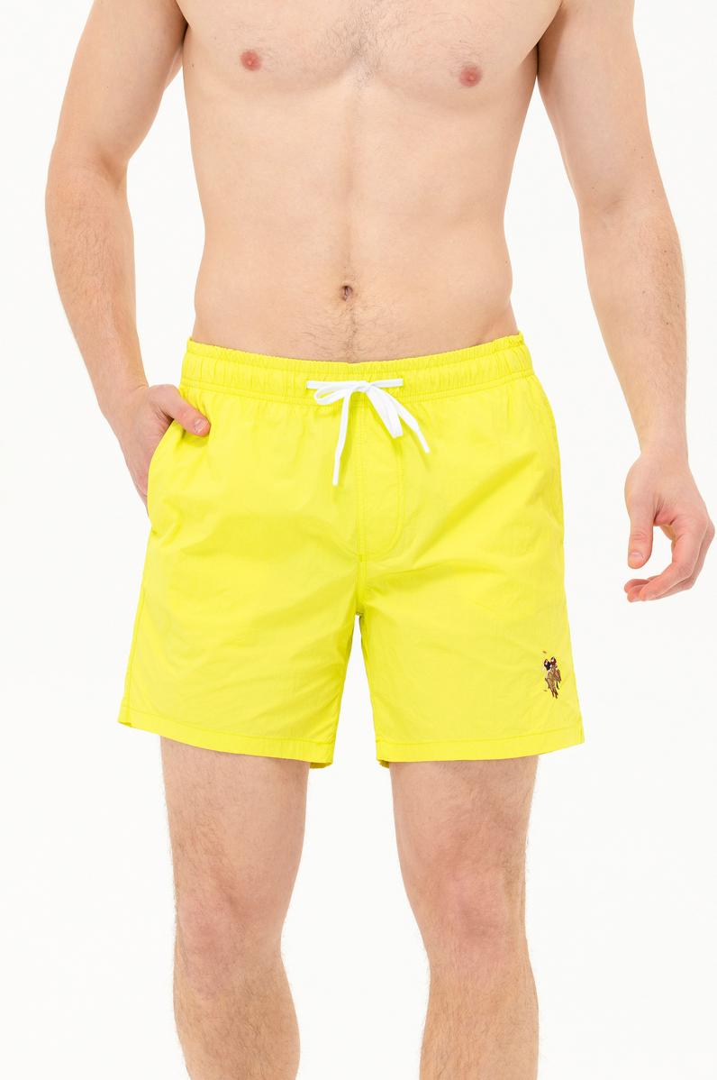 Erkek Neon Sarı Deniz Şortu