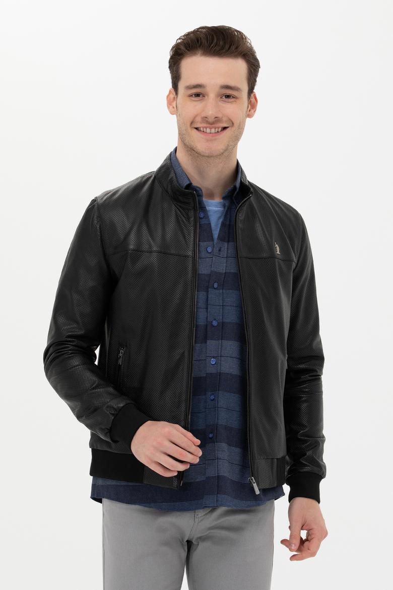 Erkek Siyah Deri Ceket