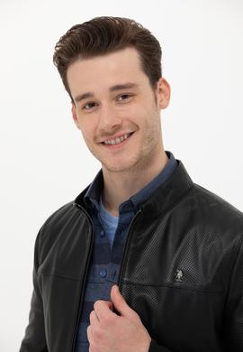 Erkek Siyah Deri Ceket - 50268879021