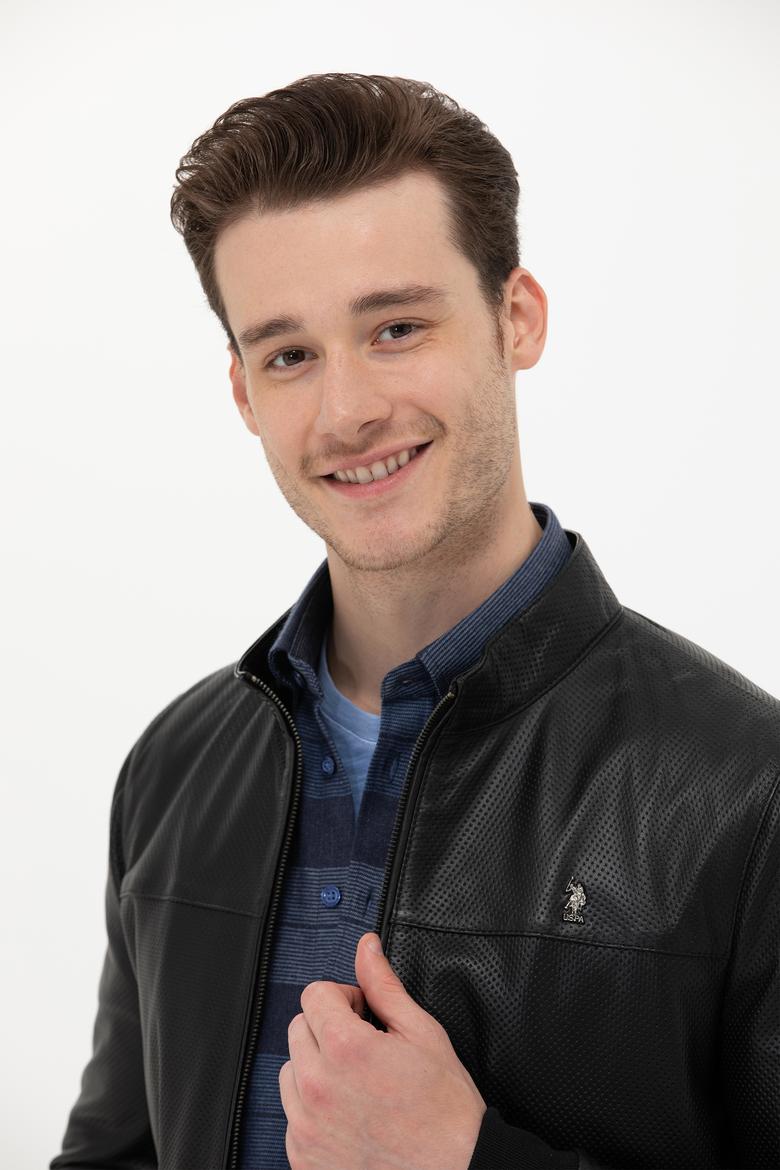 Erkek Siyah Deri Ceket - 50268879021