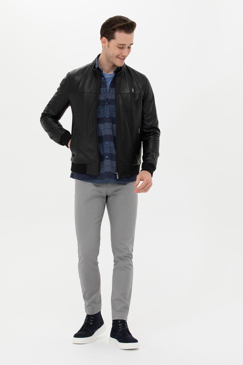 Erkek Siyah Deri Ceket - 50268879021