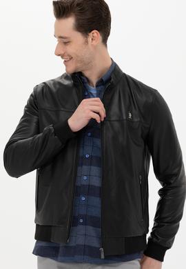 Erkek Siyah Deri Ceket - 50268879021
