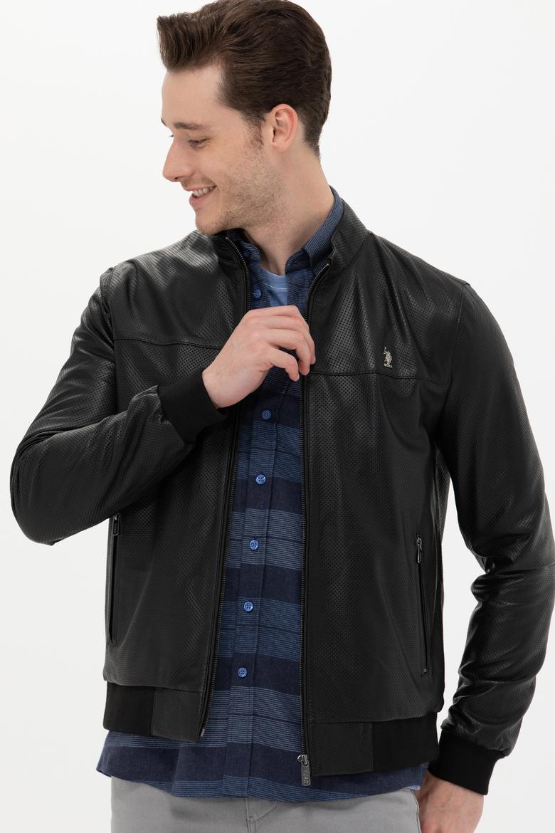 Erkek Siyah Deri Ceket - 50268879021