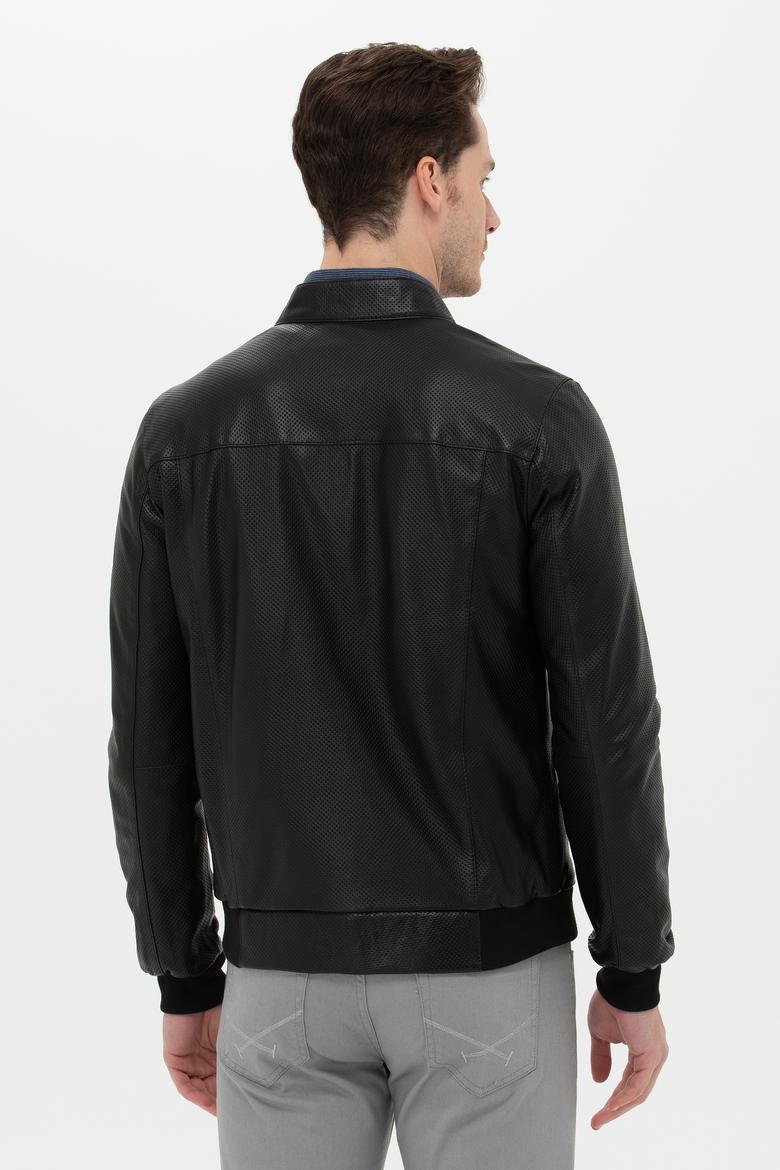 Erkek Siyah Deri Ceket - 50268879021