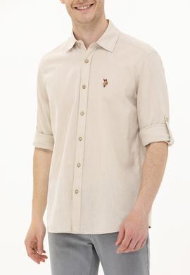 Erkek Taş Uzun Kollu Basic Gömlek - 50262880135