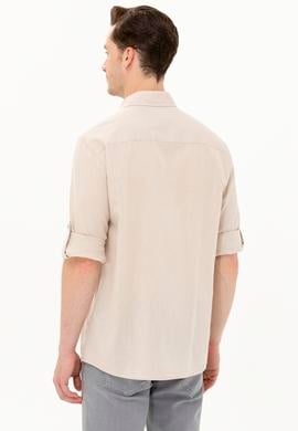 Erkek Taş Uzun Kollu Basic Gömlek - 50262880135
