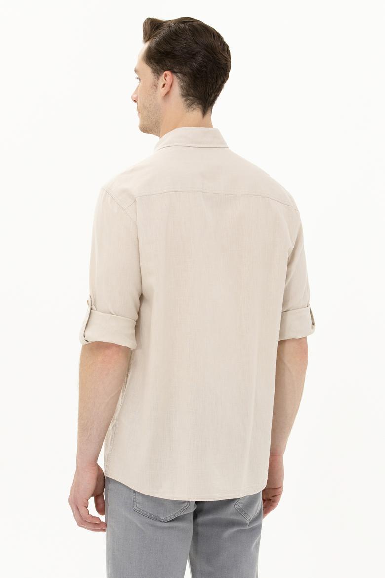 Erkek Taş Uzun Kollu Basic Gömlek - 50262880135