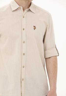 Erkek Taş Uzun Kollu Basic Gömlek - 50262880135