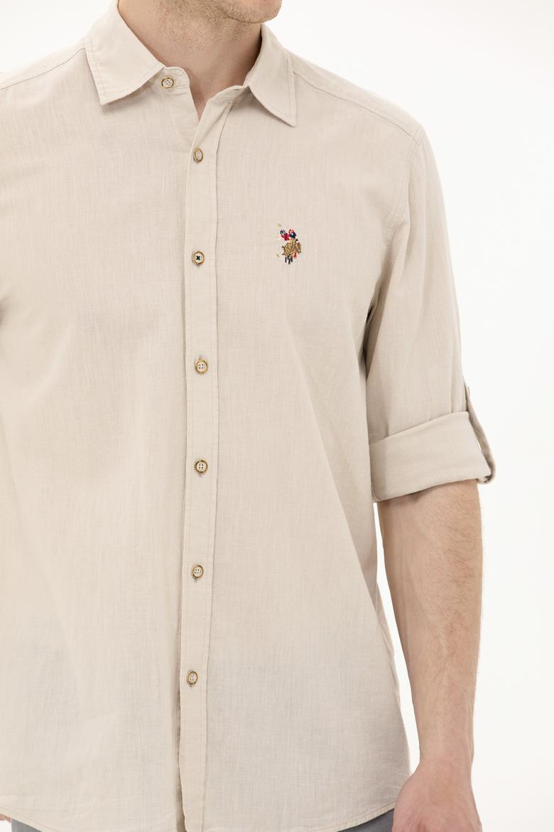 Erkek Taş Uzun Kollu Basic Gömlek - 50262880135