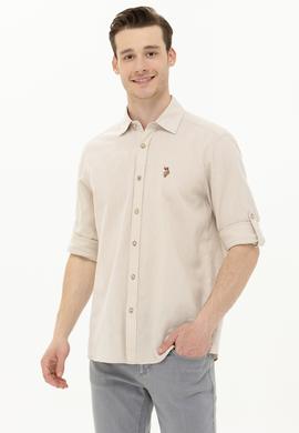 Erkek Taş Uzun Kollu Basic Gömlek - 50262880135