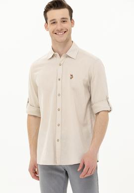 Erkek Taş Uzun Kollu Basic Gömlek - 50262880135