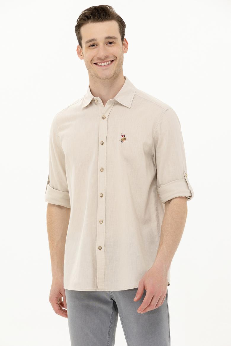 Erkek Taş Uzun Kollu Basic Gömlek - 50262880135