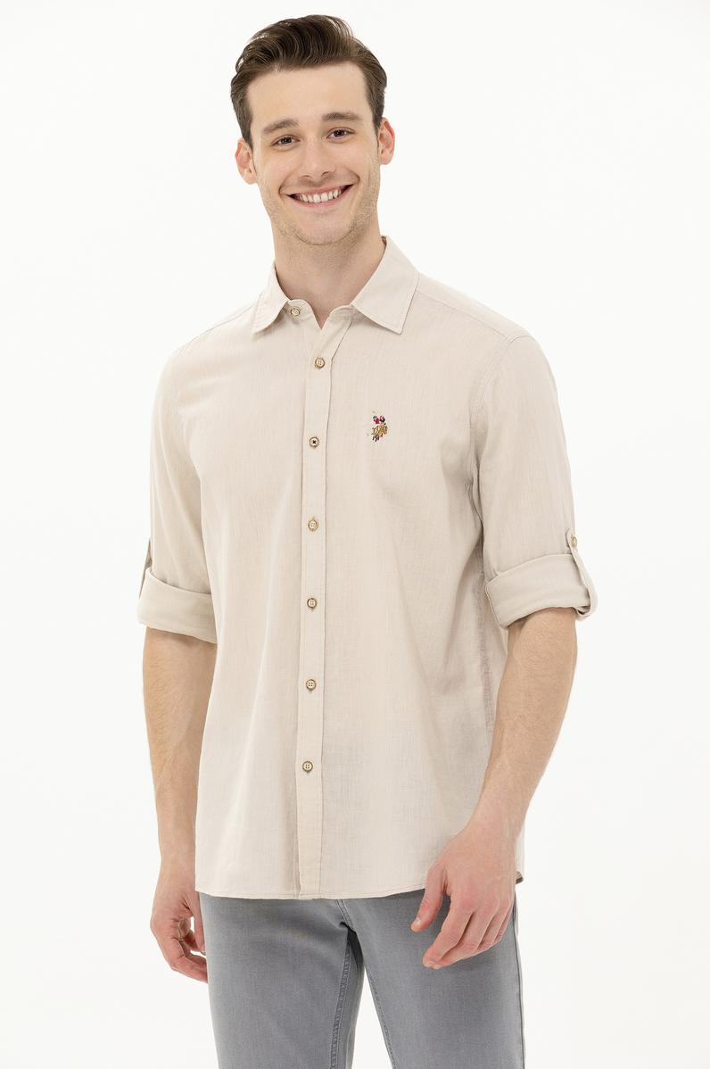 Erkek Taş Uzun Kollu Basic Gömlek