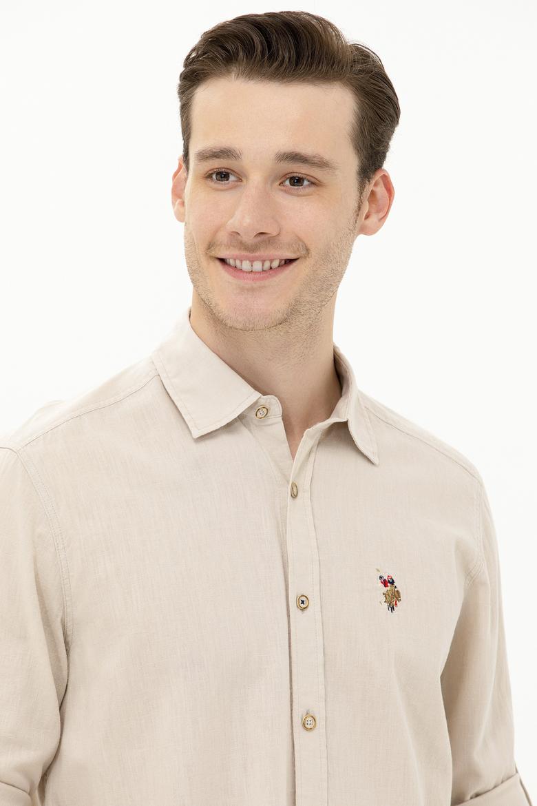 Erkek Taş Uzun Kollu Basic Gömlek - 50262880135