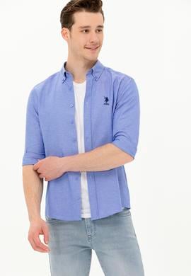 Erkek Mavi Uzun Kollu Basic Gömlek - 50262932034