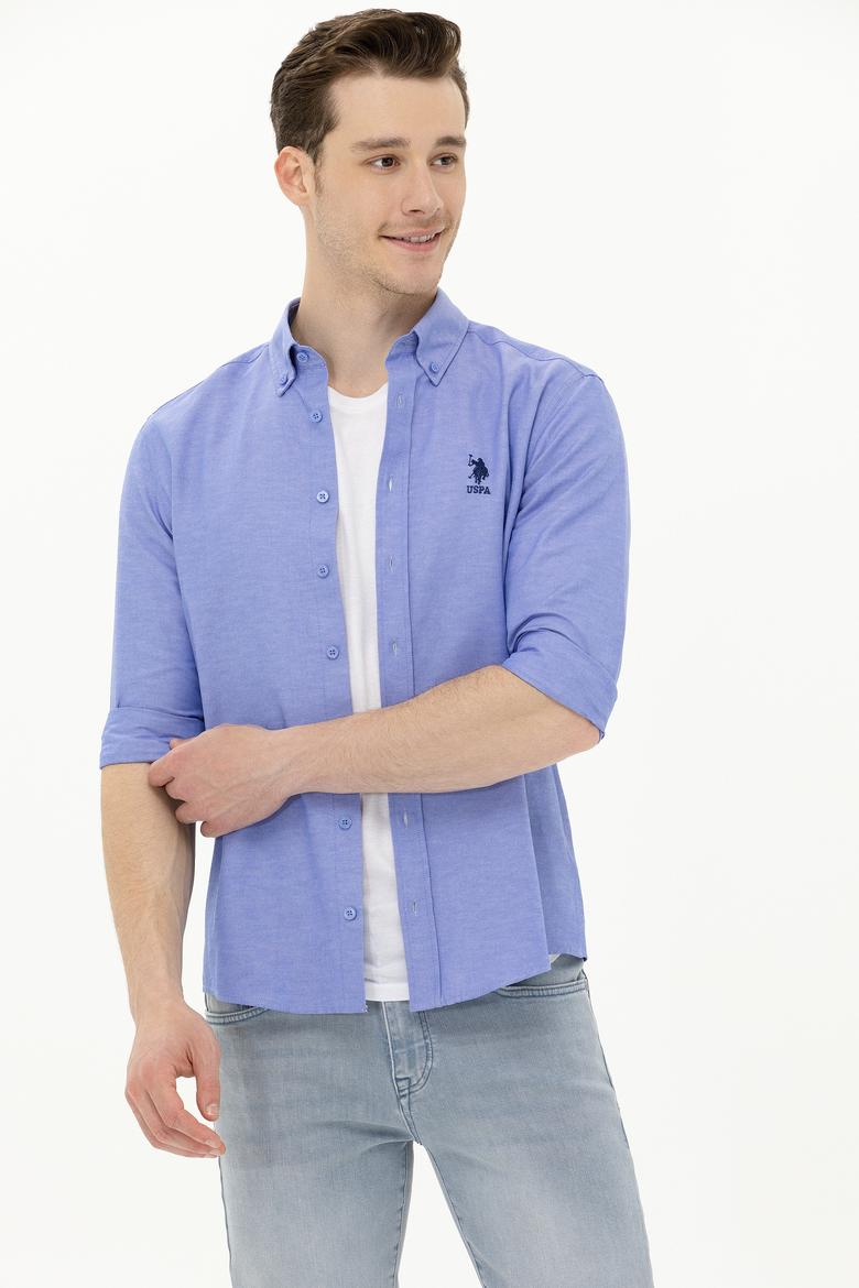 Erkek Mavi Uzun Kollu Basic Gömlek - 50262932034