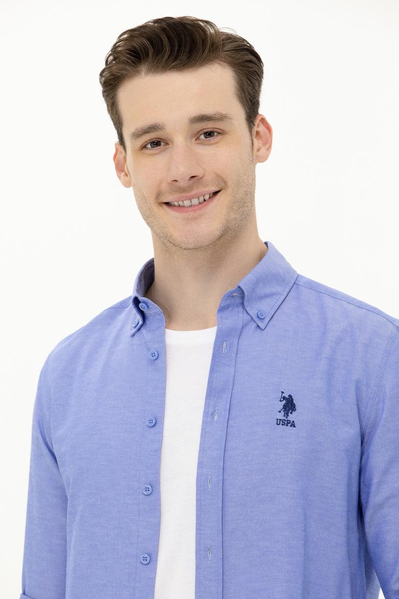 Erkek Mavi Uzun Kollu Basic Gömlek - 50262932034