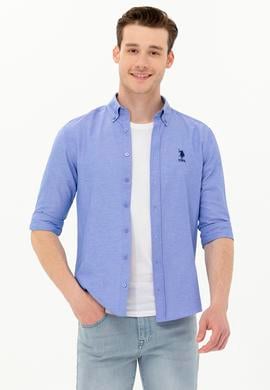 Erkek Mavi Uzun Kollu Basic Gömlek - 50262932034