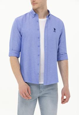 Erkek Mavi Uzun Kollu Basic Gömlek - 50262932034