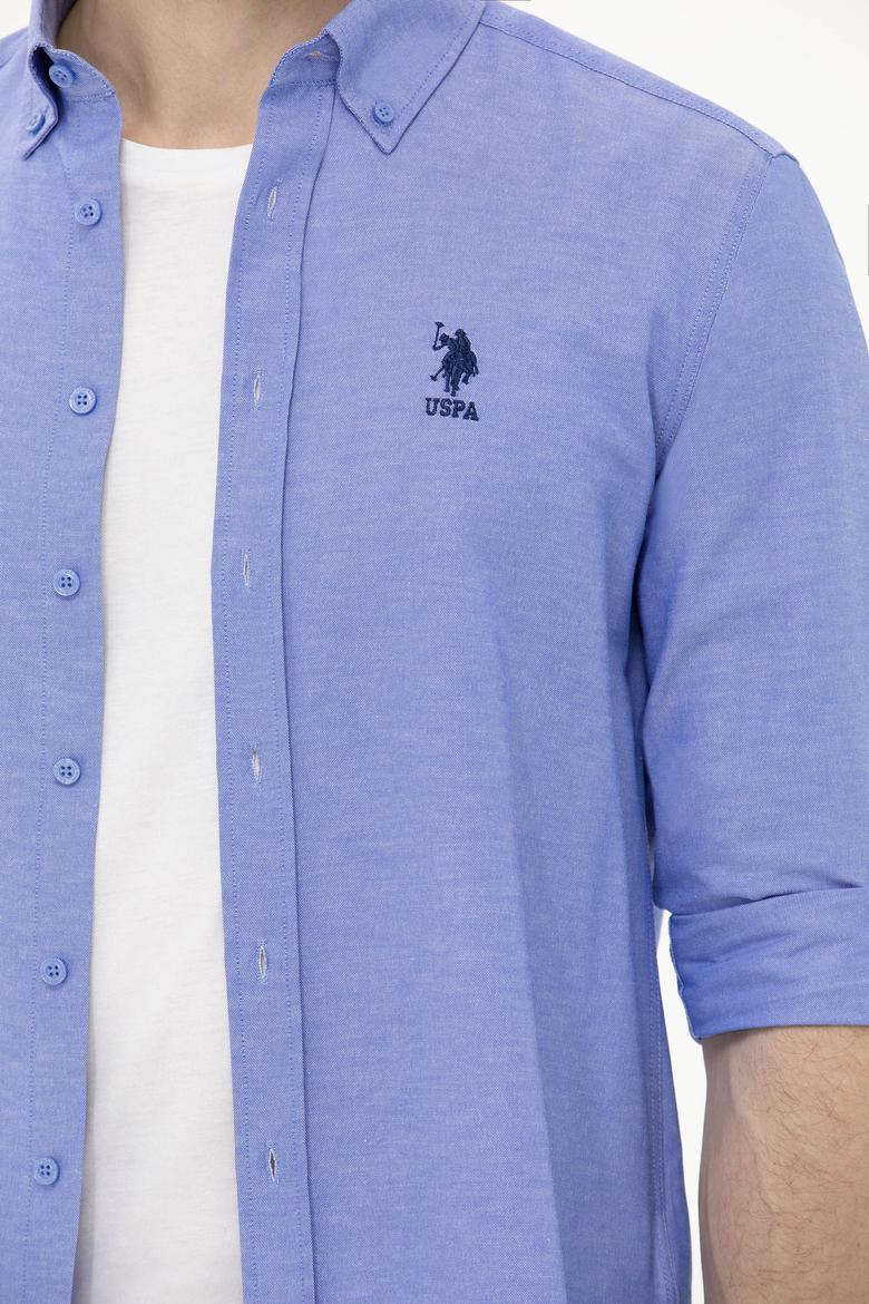 Erkek Mavi Uzun Kollu Basic Gömlek - 50262932034