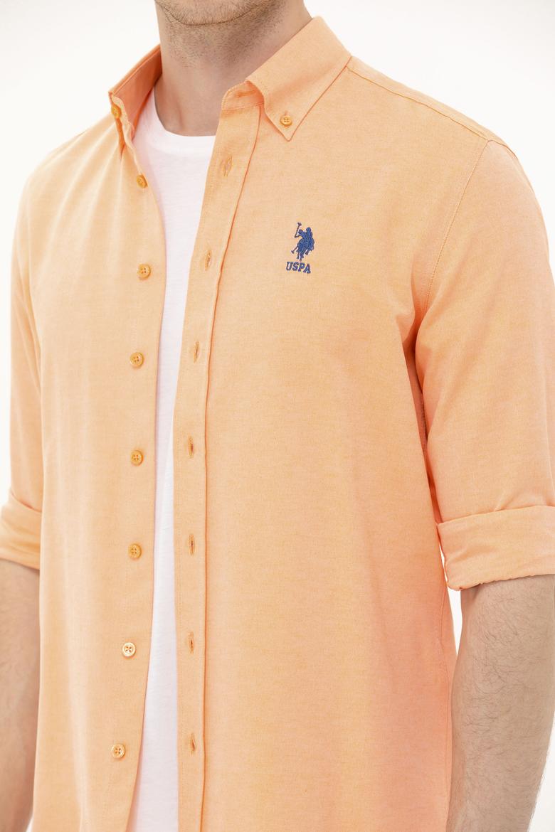 Erkek Turuncu Uzun Kollu Basic Gömlek - 50262932079